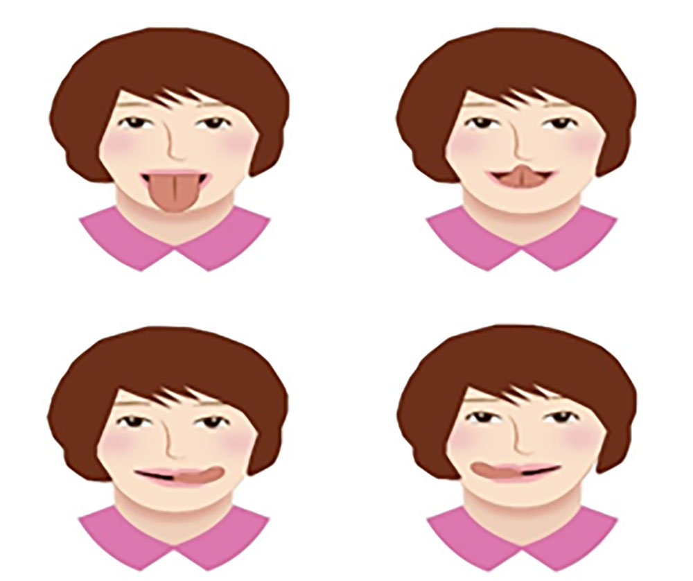 唇・頬のストレッチの様子